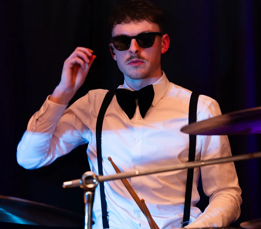 Drummer behind the kit